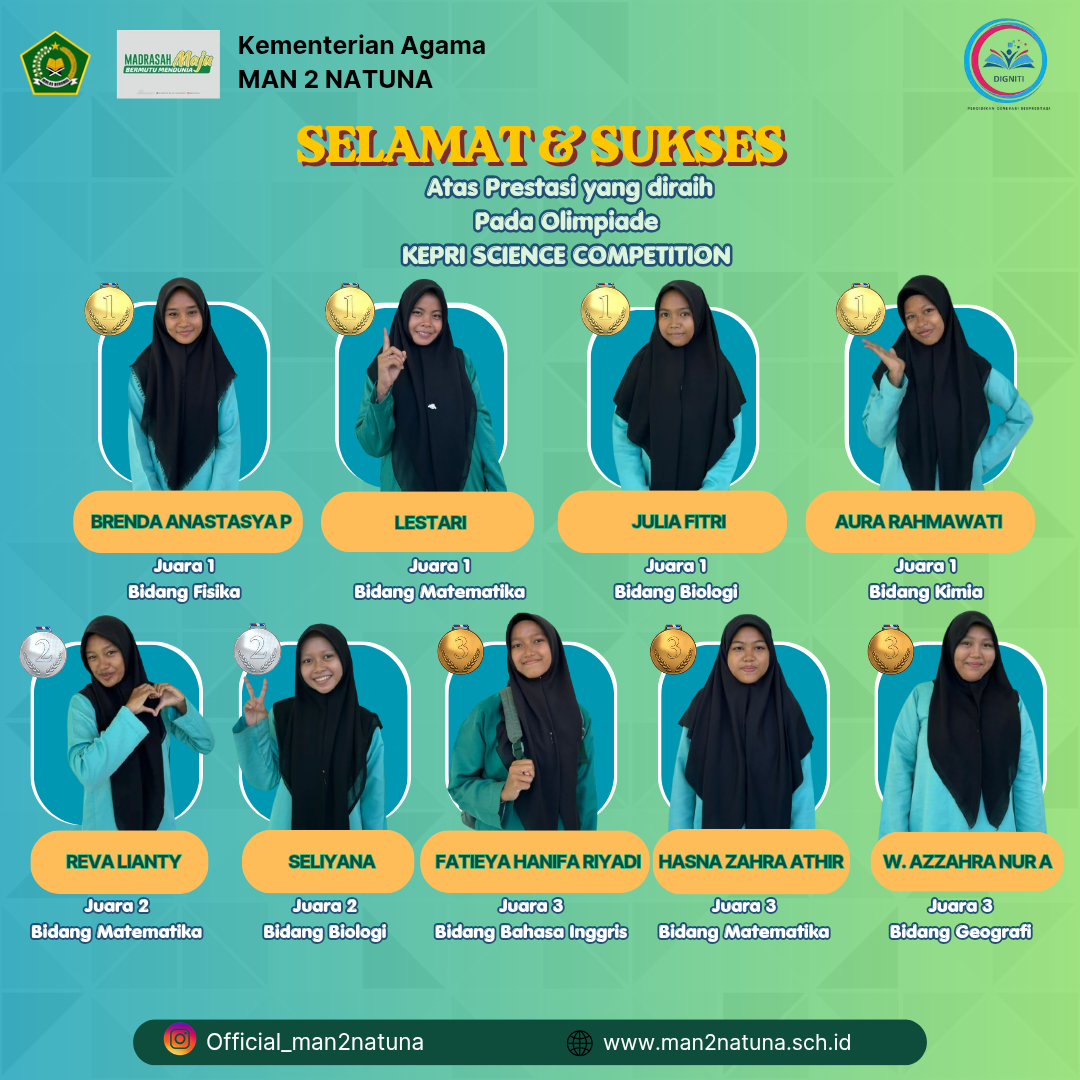 MAN 2 Natuna Borong Prestasi, Siswa Raih Emas hingga Perunggu di KEPRI Science Competition Tahun 2026